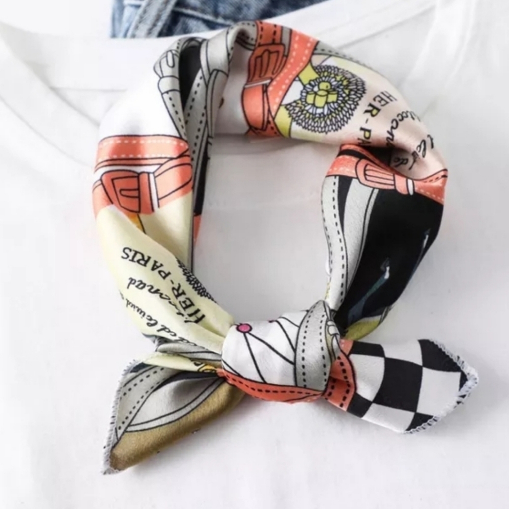 Soft Silky Fun Scarf For Head Hair Bag Neck